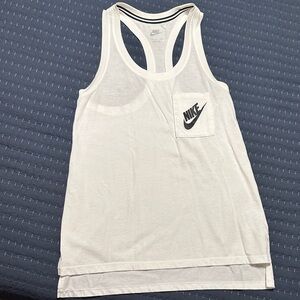 Nike White Sleeveless Top with Front Pocket